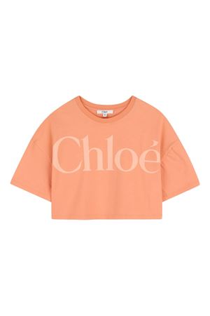 t-shirt in cotone pesca CHLOÉ KIDS | C2085943A